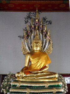 Temple buddha snake heads photo