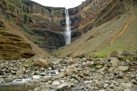 Torrent waterfall rocks photo