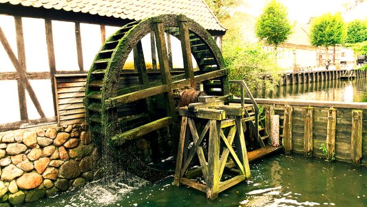 Old mill wheel worn