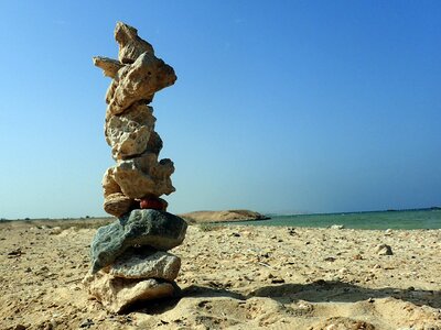 Stones balance sea