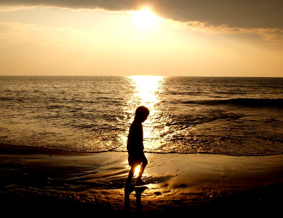 Sea beach silhouette