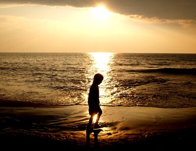 Sea beach silhouette