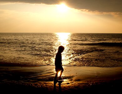 Sea beach silhouette photo