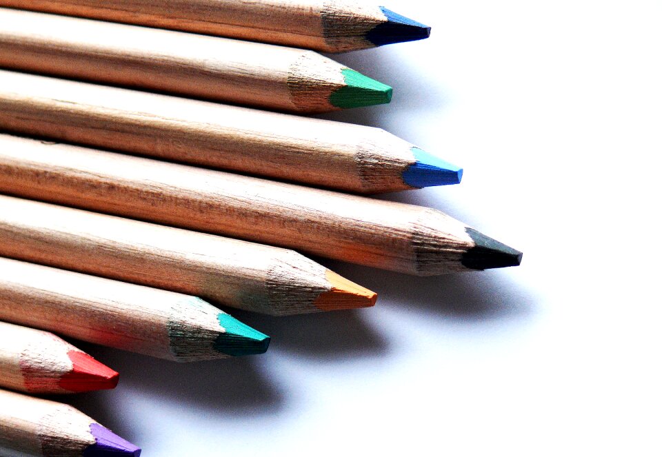 Colorful colored pencils office