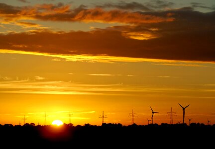 High voltage clouds morning light photo