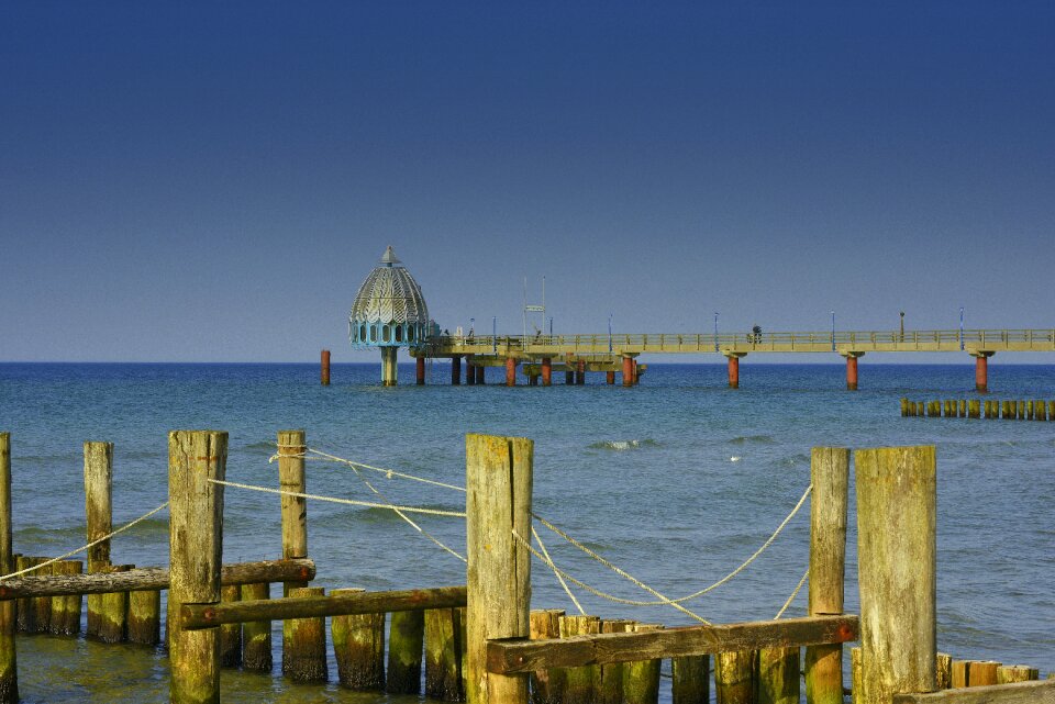 Sea bridge darß water