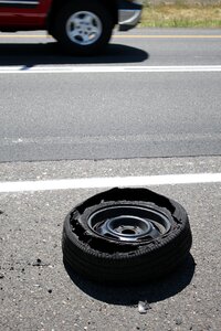 Rubber flat tyre photo