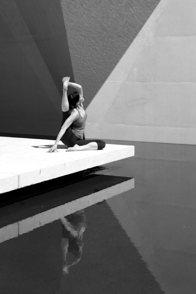 Woman gray yoga
