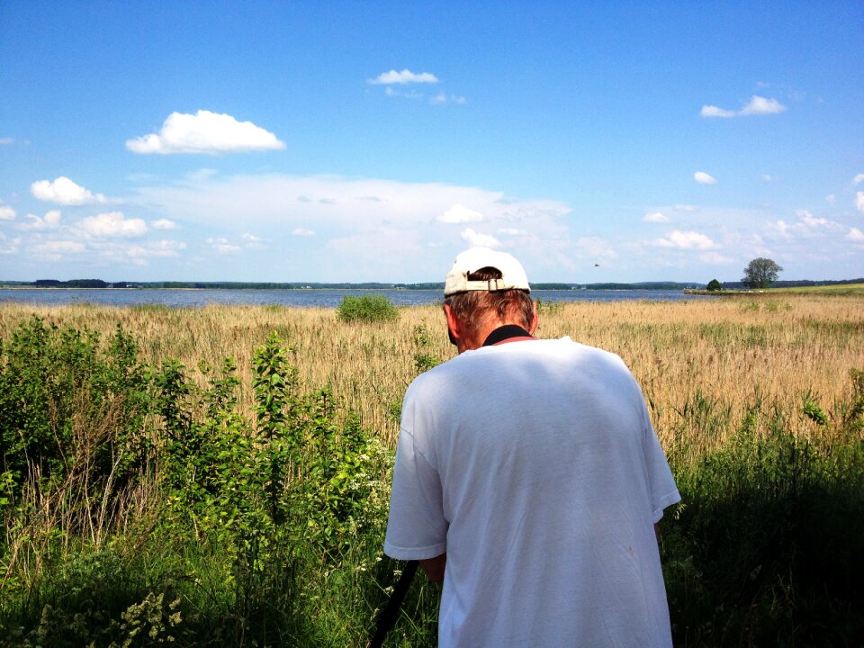 Person landscapes view backward