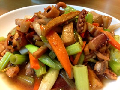 Japanese flying squid celery dougan