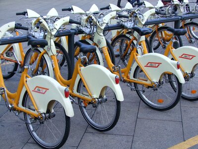 Street transport blue bike