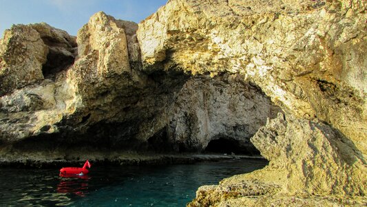 Cliff sea caves