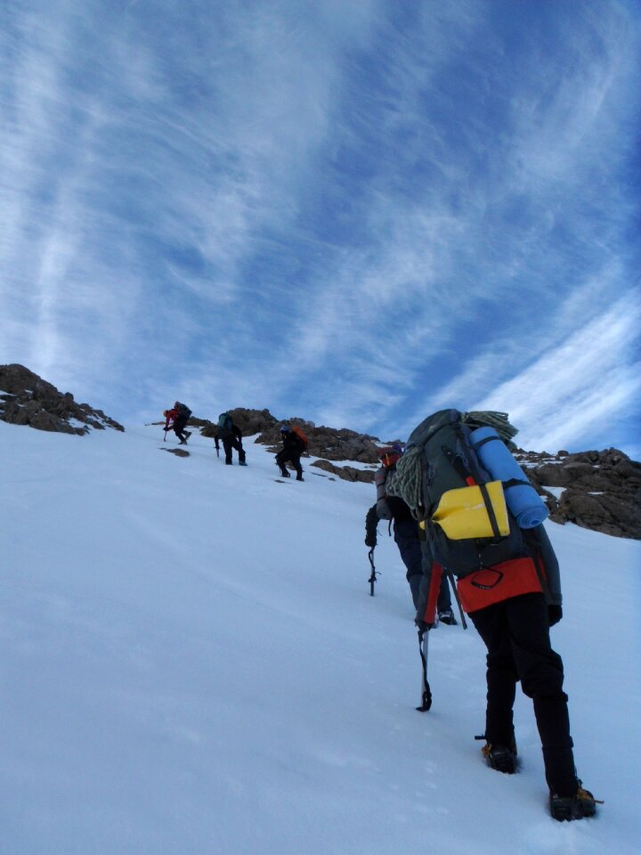 Mountain snow blue sky