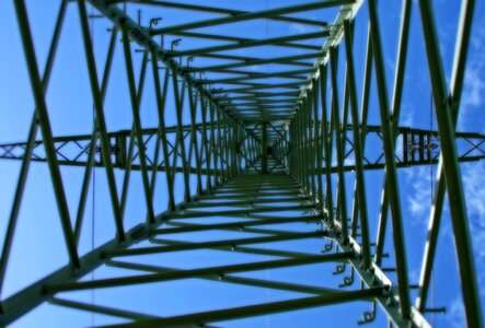 Metallic steel structure power poles photo