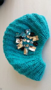 Cancer chemotherapy hat blue hat