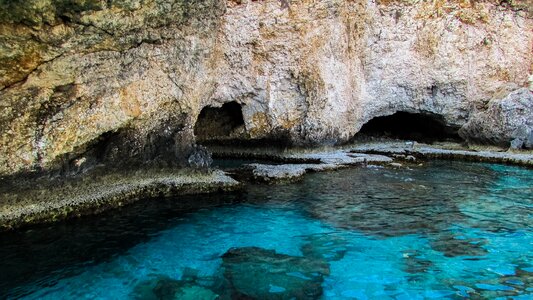 Rocky coast blue sea photo