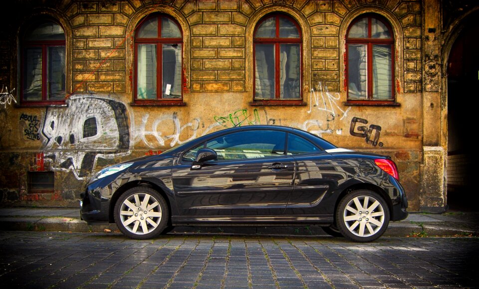 Black coupe automotive