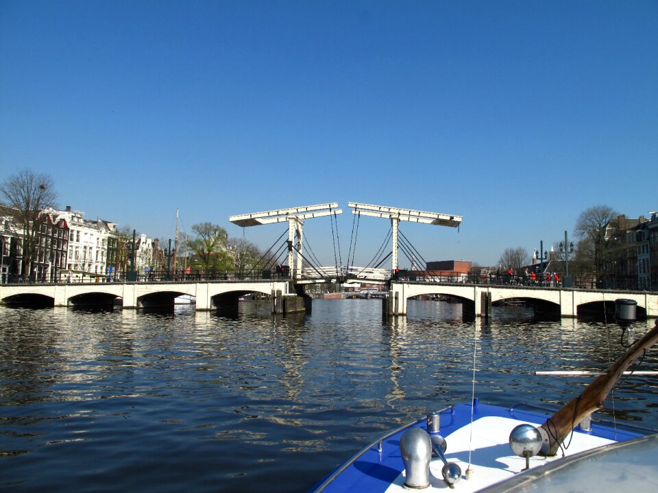 Amsterdam narrow bridge canal photo