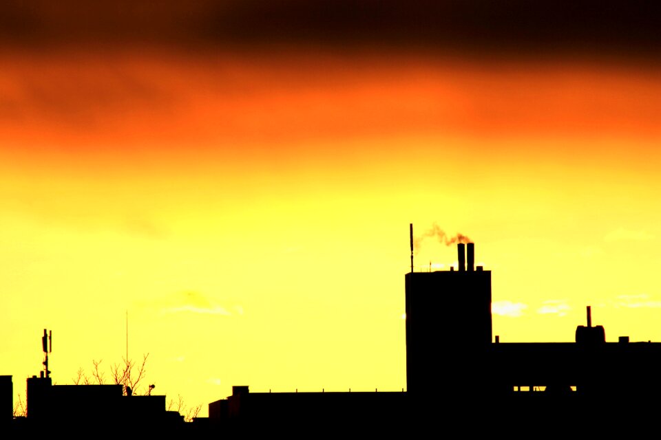 Sunrise silhouette city