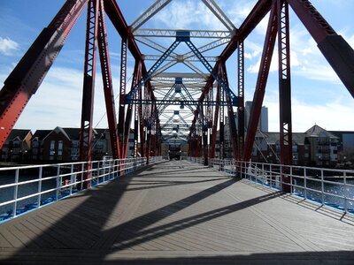 Salford quays manchester docklands bridge photo