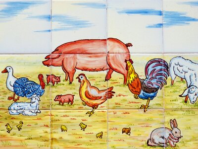 Farm farm animals tile