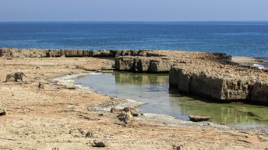 Rocky coast landscape horizon