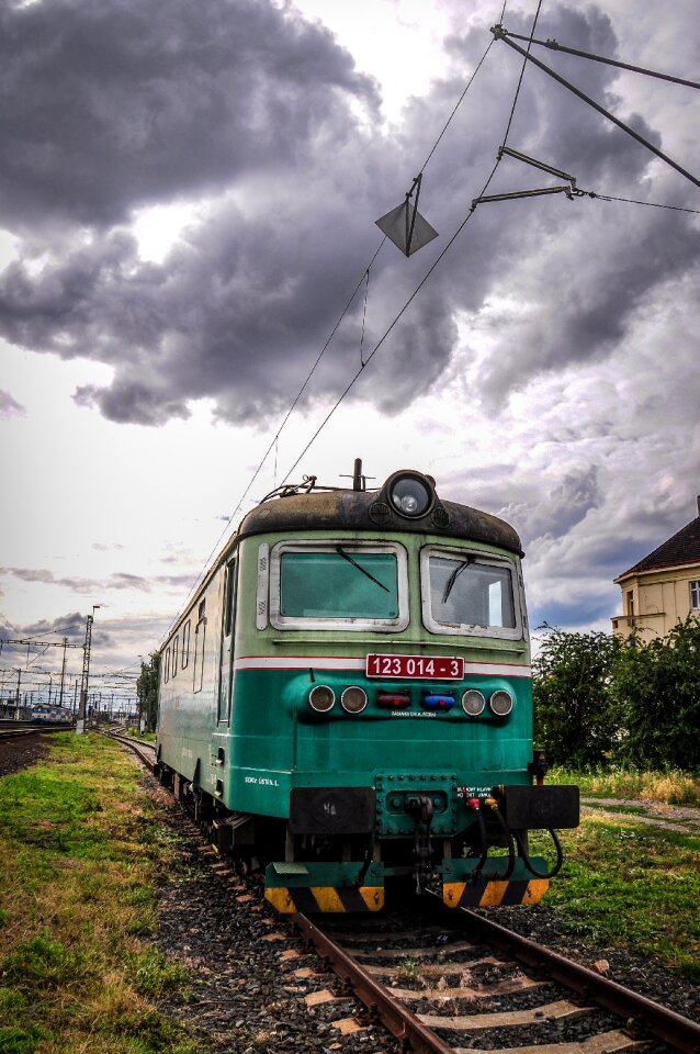 Station railroad tracks wagon