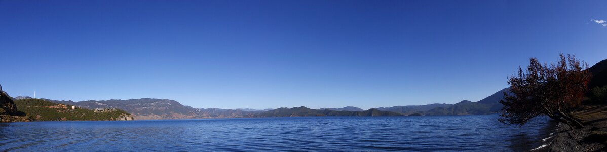 Lugu lake in yunnan province girl country photo