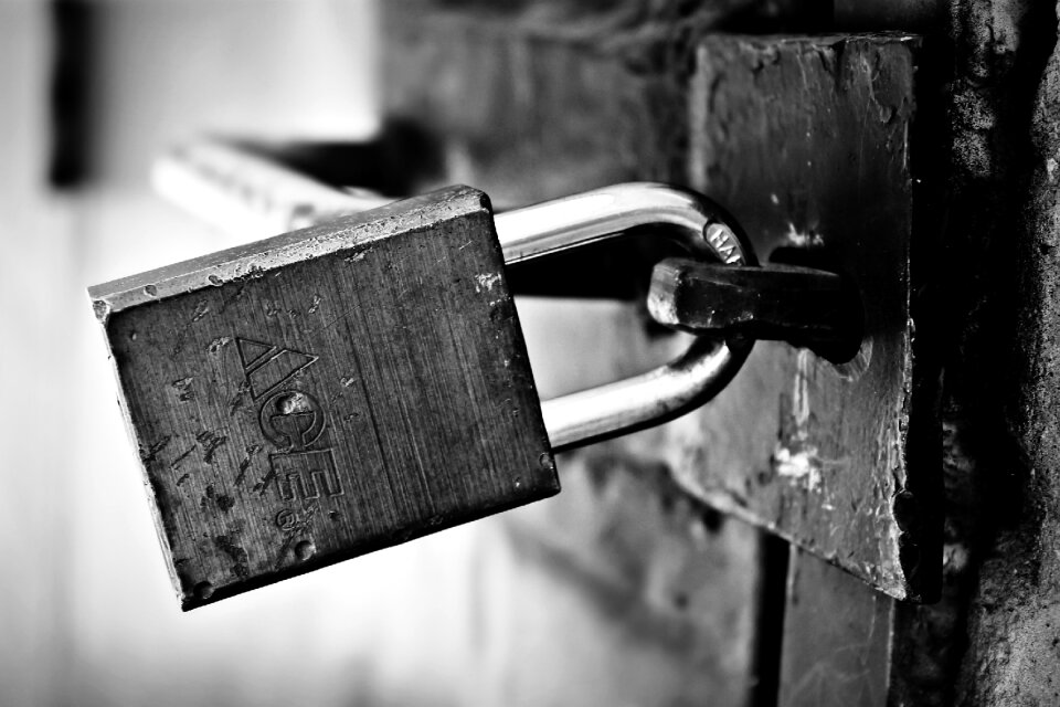 Padlock gray prison