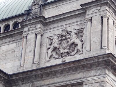 Coat of arms nuremberg station building photo