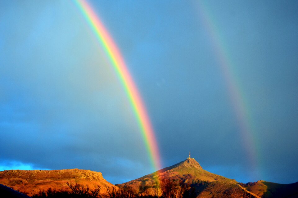 The rhune mountain color sky basque coast