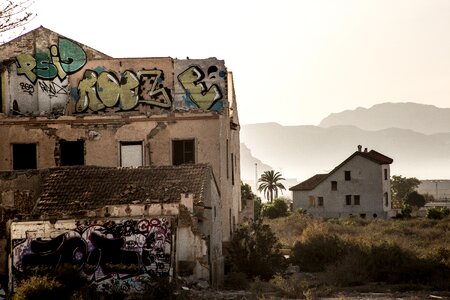 Abandoned wall painting broken