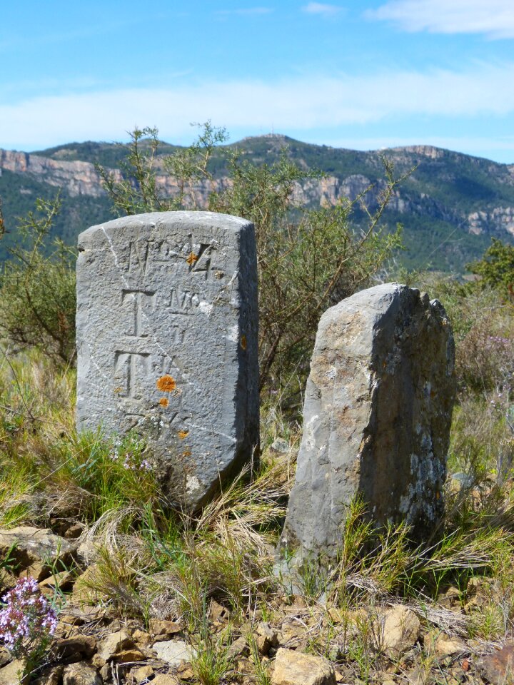 Tombstone signal carved stone