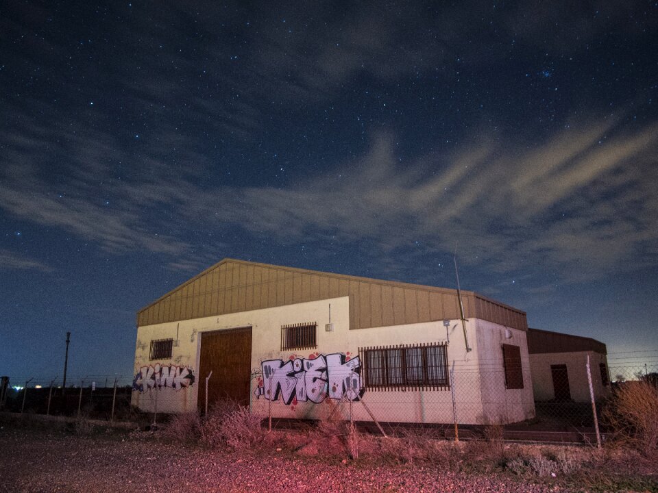 Buildings night graffiti