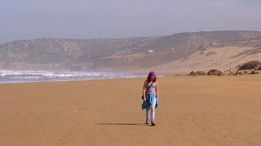 Ocean sand teenager