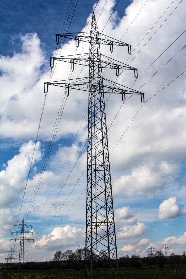 Elektrik power lines electric current
