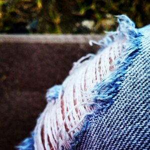 Blue jeans clothing macro photo