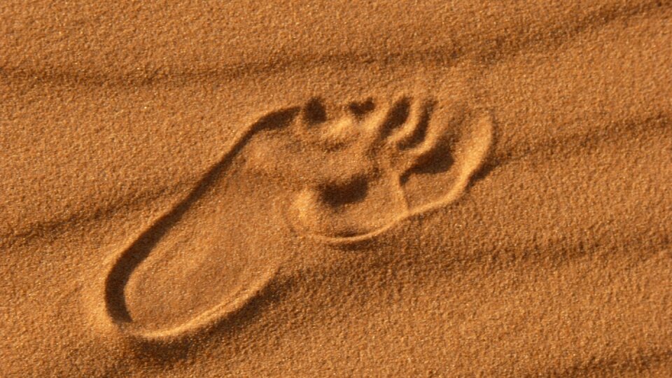Footprint foot sand