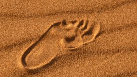 Footprint foot sand photo