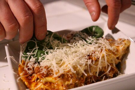 Restaurant lasagne pasta dish