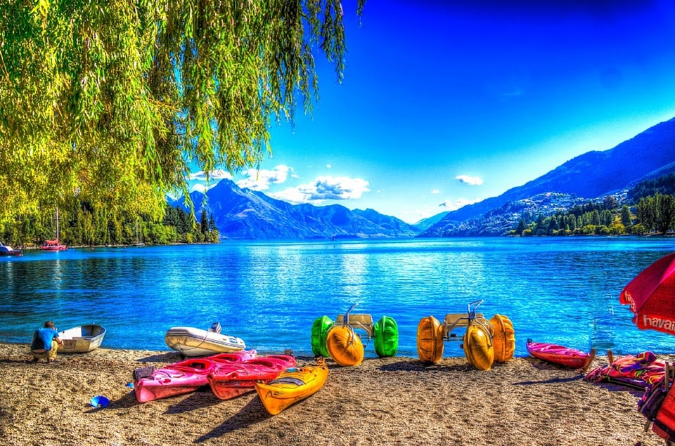 Lake mountains nature