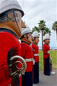 Totem poles figures military