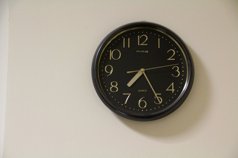 Wall clock tips measurement of time