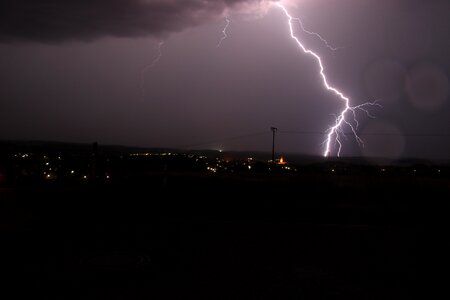 Night thunderstorm lightning weft summer thunderstorm photo