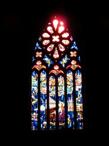 Glass stained glass window church building photo