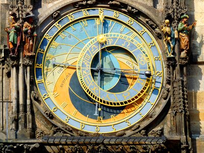 Historic center astronomical clock watches photo