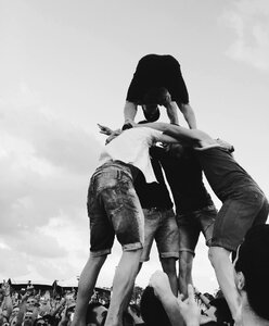 Fun black and white youth
