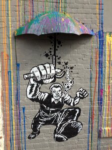 Mural umbrella art photo