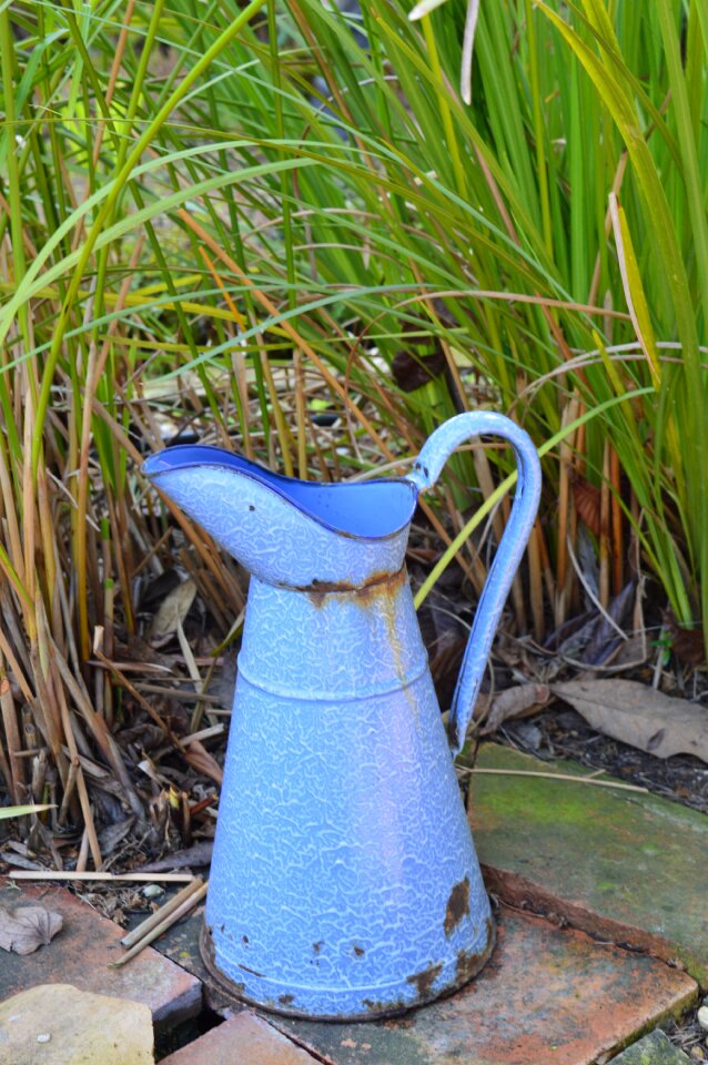 Flower pots garden blue