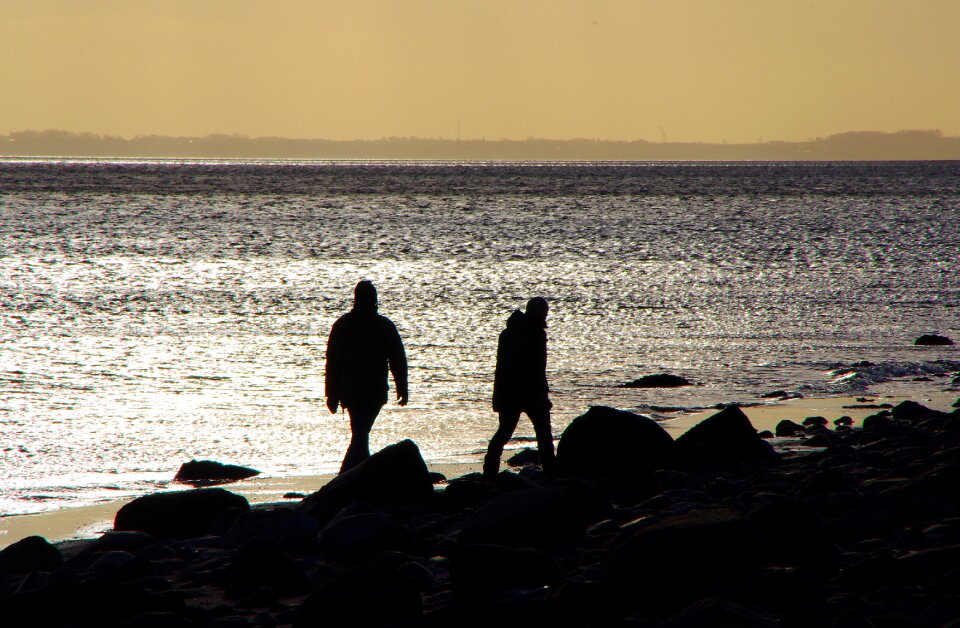 Baltic sea silhouette sunset